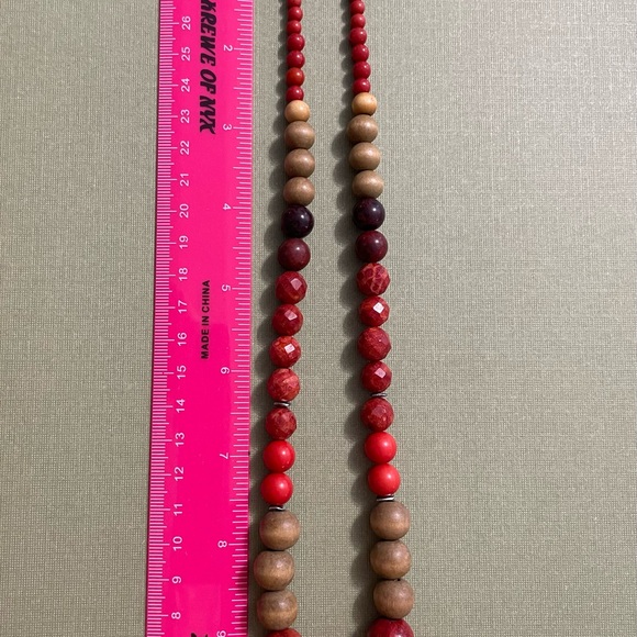 Source Unknown Jewelry - Source Unknown Vibrant Red and Brown Beaded Necklace